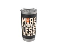Más Espresso Menos Depresión Conciencia Ansiedad Salud mental Vaso térmico de acero inoxidable de doble pared
