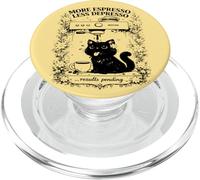 Más Espresso Menos Depresso Coffee Cat Pun PopSockets PopGrip para MagSafe