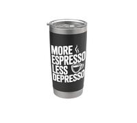 Más Espresso Menos Humor de los amantes del café Depresso Vaso térmico de acero inoxidable de doble pared