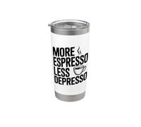 Más Espresso Menos Humor de los amantes del café Depresso Vaso térmico de acero inoxidable de doble pared