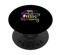 Más Estiramiento Menos Estresante Meditación Meditar Relájese PopSockets PopGrip Adhesivo