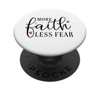 Más fe menos miedo Lema cristiano motivacional PopSockets PopGrip Adhesivo
