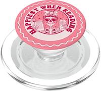 Más Feliz al Leer Esqueleto gótico Amante de los Libros Floral PopSockets PopGrip para MagSafe