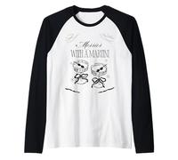 Más Feliz con una Fiesta de Martini FEA Navidad Camiseta Manga Raglan