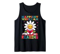 Más Feliz Cuando Estoy Leyendo - Lindo Lector de Libros Amante Bookworm Camiseta sin Mangas