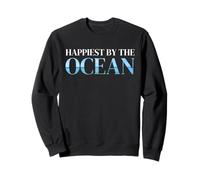 Más feliz junto al océano Funny Beach Life Sea Lover Summer Sudadera