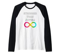 Más Fuerte Que el Autismo Camiseta Manga Raglan