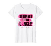 Más Fuerte Que el cáncer, Cinta Rosa, Esperanza para el cáncer de Mama Camiseta gráfica económica, Mujer, Blanco, M