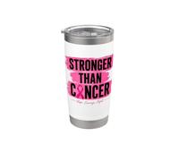 Más fuerte que el cáncer, cinta rosa, esperanza para el cáncer de mama Vaso térmico de acero inoxidable de doble pared