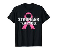 Más Fuerte Que el cáncer Concientización sobre el cáncer de Mama Camiseta gráfica económica, Hombre, Negro, XL