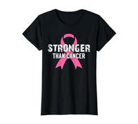 Más Fuerte Que el cáncer Concientización sobre el cáncer de Mama Camiseta gráfica económica, Mujer, Negro, XL