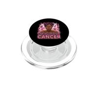 Más Fuerte Que el cáncer Mes de concientización sobre el cáncer de Mama Afro PopSockets PopGrip para MagSafe