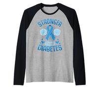 Más Fuerte Que la Diabetes Camiseta Manga Raglan