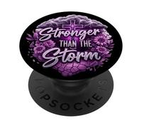 Más Fuerte Que la tormenta - Diseño de Cruz PopSockets PopGrip Adhesivo