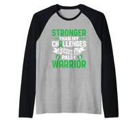 Más Fuerte Que Mis Desafíos: La Conciencia De La Parálisis Camiseta Manga Raglan