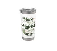 Más Matcha Menos Drama Matcha Lover Tea Aesthetic Vaso térmico de acero inoxidable de doble pared