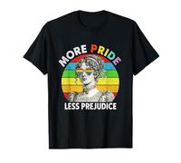 Más orgullo, menos prejuicios, regalos retro de orgullo LGBTQ Camiseta