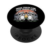 Más Papelera, Menos Basura, no Puedo, Raccoon Trash Panda Funny PopSockets PopGrip Adhesivo