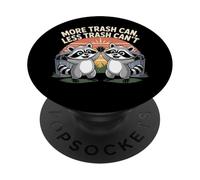 Más Papelera, Menos Basura, no Puedo, Raccoon Trash Panda Funny PopSockets PopGrip Adhesivo