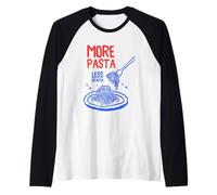 Más pasta menos drama Cita divertida de comida Camiseta Manga Raglan