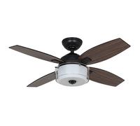 Más Pequeño Ventilador de Techo con Luz Hunter Central Parque Acero 3 Niveles