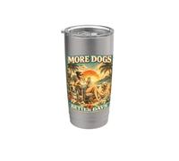 Más Perros Menos Drama Dueño de perro Estilo de vida Rescate Perros Humor Vaso térmico de acero inoxidable de doble pared