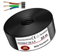 MAS Premium 5-100m Cable de goma flexible H07RN-F 3G 1, 3G 1,5, 3G 2,5, 3G 4, 3G 6, 3G 10 o 3x 1,5 Cable para equipos pesados (H07RN-F 3G 1,5 mm², 10m)