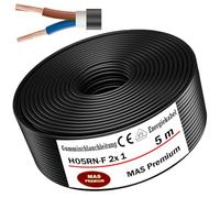 MAS Premium 5-100m Tubo de goma flexible Cable de energía Cable para obras H05RN-F 2x 0,75 mm², 2x 1 mm², 3G0,75 mm² o 3G1 mm² Cable flexible para equipos pesados (H05RN-F 2x 1 mm², 5m)