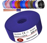 MAS Premium Cable de 5 a 100 m H05 V-K 1 mm² BLWS BR DBL DBLWS GNGE GR HBL OR RS RT RTWS SW U-MAR.BL VIO o WS Single ader flexible (azul ultramarino, 100 m)