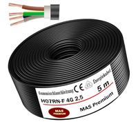 MAS Premium Cable de alimentación de goma de 5 a 100 m, H07RN-F 4G2,5 mm², cable flexible con conductor de protección para dispositivos pesados (5 m)