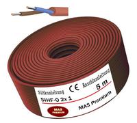MAS Premium Cable de conexión de silicona para sauna, SIHF-O, 5-250 m, 2 x 1 alambre fino, flexible, sin halógenos, cobre, para dispositivos donde las altas temperaturas (5 m)