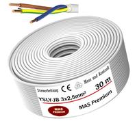 MAS Premium Cable de control flexible YSLY-JB de 5 a 170 m, 3 x 2,5 mm², color gris, cable de medición, control y regulación para máquinas herramientas, línea de control (30 m)