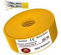 MAS Premium Cable de datos CAT 7 o CAT 7 A de 5 m hasta 500 m, cable de instalación, sin halógenos, cable de comunicación, cable LAN (DATALINE 1200 STP 8 x 2 x AWG23 GE, 20 m)