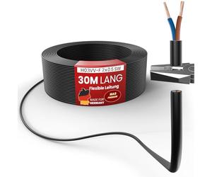 MAS Premium Cable de plástico de 5 a 100 m H03VV-F 2 x 0,5, 2 x 0,75, 3G0,75 o 4G0,75 (H03VV-F 2 x 0,5 SW, 30 m)