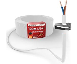 MAS Premium - Cable de plástico flexible H05VV-F de 5 a 100 m, 2, 3 o 5 x 0,75; x1; x1,5 o x2,5 y 4G0,75, cable para dispositivos (H05VV-F 2 x 0,75 WS, 100 m)