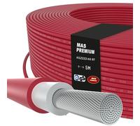 MAS Premium Cable solar H1Z2Z2-K 4, 6, 10 mm², 5-200 m, cable solar TÜV-2, sin halógenos, doble aislamiento, instalación fija o móvil en sistemas fotovoltaicos (H1Z2Z2-K 6, rojo, 5 m)