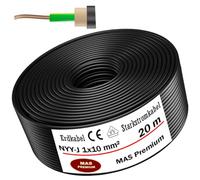 MAS Premium Cable subterráneo de 5-100 m, NYY-J 1 x 4, 6, 10, 16 o 25, cable eléctrico OFC para instalación al aire libre, tierra (NYY-J 1 x 10 mm², 20 m)
