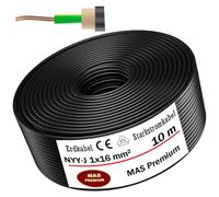 MAS Premium Cable subterráneo de 5 a 100 m, NYY-J 1 x 16 mm², anillo de cable eléctrico para instalación al aire libre, tierra (10 m)
