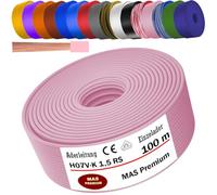 MAS Premium De 5 a 100m Conducto de derivación H07 V-K 1x1.5 mm² ZW HBL GNGE GN RT DBL BR OR GR WS VIO U-MAR.BL RS RTWS DBLWS o GE Cargador de tobillo flexible (rosa, 100m)