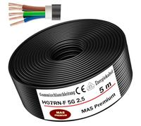 MAS Premium H07RN-F 5G1,5, 2,5, 4, 6 o 10 m, cable flexible con conductor de protección para dispositivos pesados (H07RN-F 5G2,5 mm², 5 m)