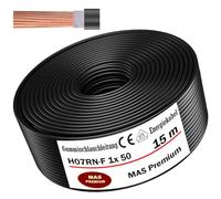 MAS Premium H07RN-F - Cable de manguera de goma (5 - 500 m, cable de alimentación para obras, 1 x 1,5, 4, 6, 10, 16, 25, 35, 50 y 2 x 1, cable flexible para dispositivos pesados (H07RN-F 1 x 50 mm²