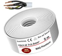 MAS Premium YSLY-JZ - Cable de control flexible para máquinas herramientas, 5-150 m, 7 x 1,5 mm², cable de control y regulación para máquinas herramientas, conector de coche eléctrico a la estación de