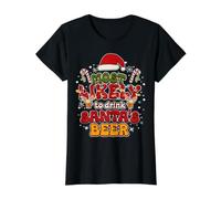 Más probabilidades de Beber Cerveza de Papá Noel Bebida Divertida Navidad Camiseta gráfica económica, Mujer, Negro, S