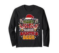 Más probabilidades de Beber Cerveza de Papá Noel Bebida Divertida Navidad Manga Larga