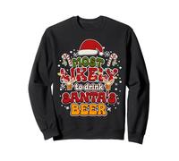 Más probabilidades de Beber Cerveza de Papá Noel Bebida Divertida Navidad Sudadera