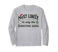 Más probabilidades de Cantar Canciones navideñas Diseño Festivo Manga Larga