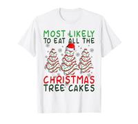 Más probabilidades de Comer Todos los Pasteles del árbol de Navidad Temporada de Navidad Camiseta