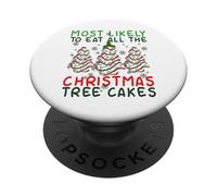 Más probabilidades de Comer Todos los Pasteles del árbol de Navidad Temporada de Navidad PopSockets PopGrip Adhesivo