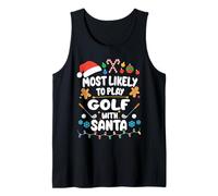 Más probabilidades de Jugar al Golf con Santa Christmas Player Coach Camiseta sin Mangas