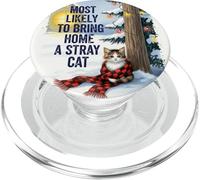 Más probabilidades de Llevar a casa un Gato Callejero Invierno PopSockets PopGrip para MagSafe